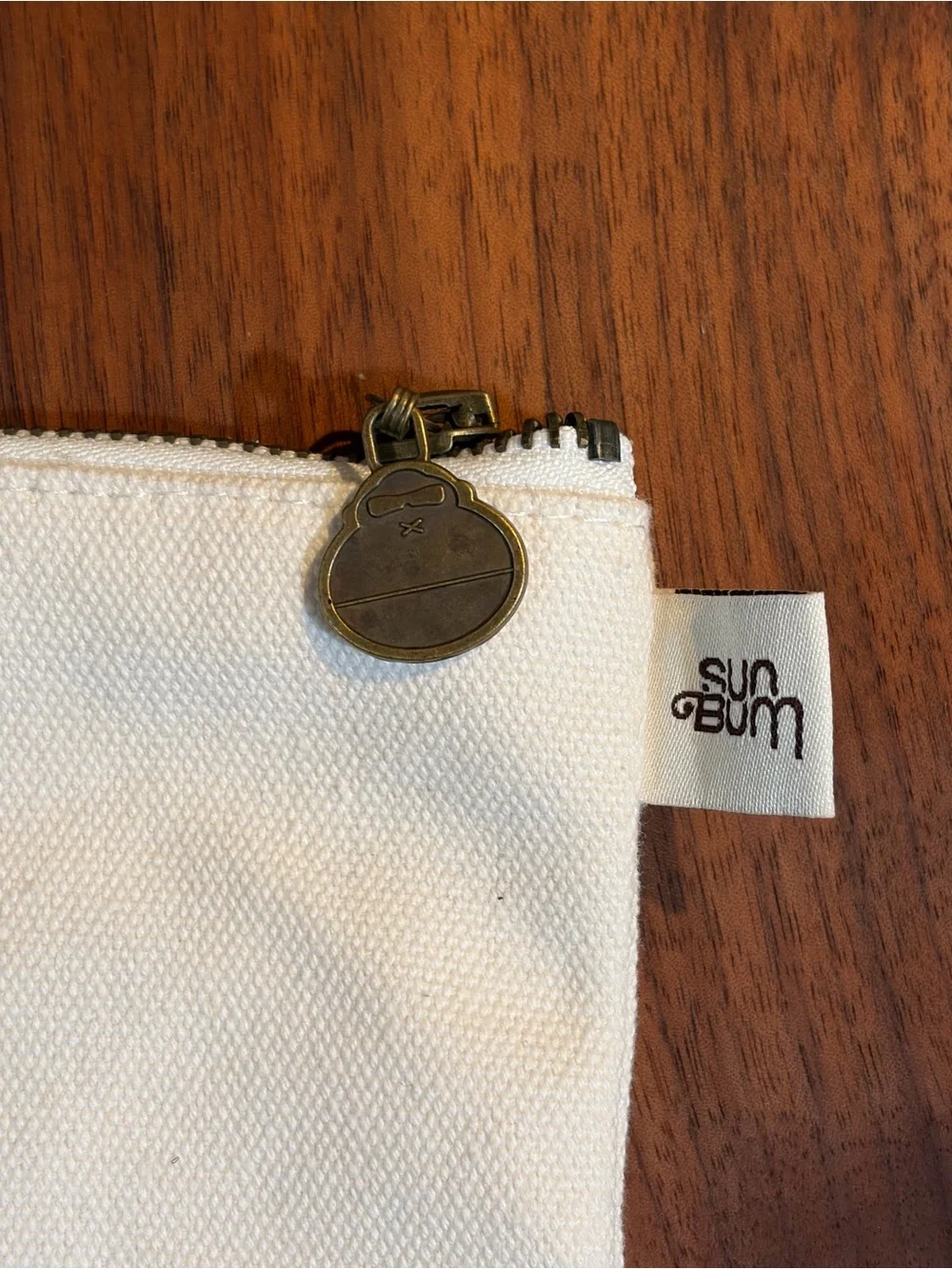 Sun Bum “Good Vibes Only” Canvas Pouch / Makeup Bag - Cream